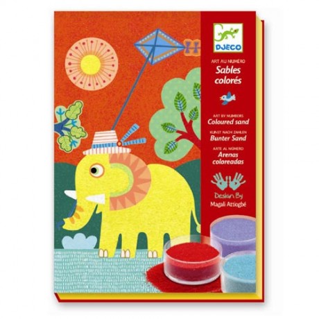 Djeco Χρωματίζω με άμμο (12 αποχρώσεις) 'Ελεφαντάκι'